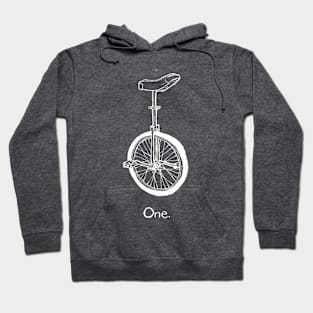 Unicycle - one (white) Hoodie